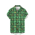 thumbnail image 3 of JURANMO 90 Off Clearance Sale Hawaiian Shirt for Men Saint Patricks Day Funny Clover Graphic Tees Tops Casual Short Sleeve Button Down Lapel Blouse Shirts White XL, 3 of 7