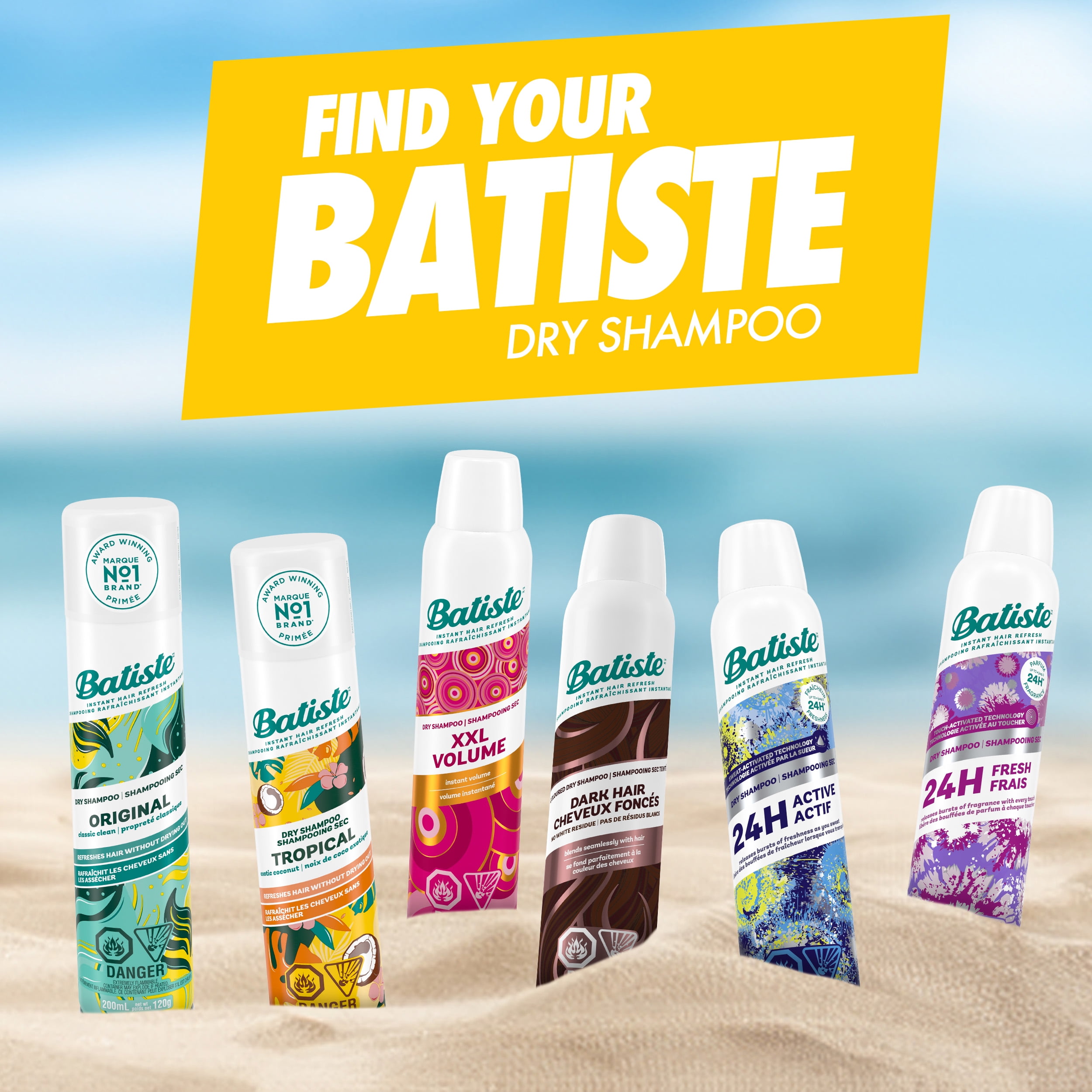 Shampooing sec Tropical de Batiste 200 mL, shampooing sec