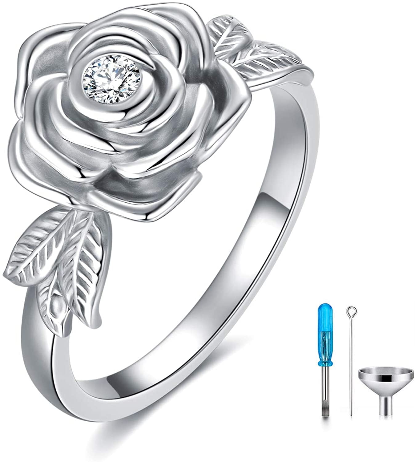 Oxidized Rose Flower Romantic Cute Ring New .925 Sterling Silver Band Sizes 6-8