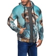 thumbnail image 2 of Wukai Stylish Dog in Denim Outfit Print Men's Zip-Up Hoodie,Fleece Full-Zip Hoodie for Men, Hooded Sweatshirt-X-Large, 2 of 5