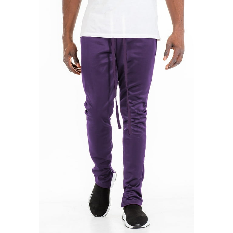 Men s Track Pants Casual Drawstring Elastic Waist Ankle Zipper Skinny Fit Sweatpants Joggers Workout Active Walmart