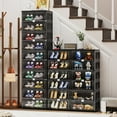 thumbnail image 5 of JEKO&JEKO 5 Tiers 20 Pairs Shoe Rack Organizer, Foldable Storage Cabinet for Entryway with Magnetic Doors (Black), 5 of 8