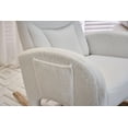 thumbnail image 4 of Glider Rocking Chair with Adjustable Footrest, Comfy Teddy Upholstered Nursery Rocker Chair with Wood Legs Side Pocket, Accent Rocker Arm Chair Baby Bedroom, Living Room, Ivory, 4 of 9