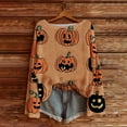 thumbnail image 2 of Breezora Tricot Imprimé Halloween pour Femmes Manches Longues Col Rond Décontracté Léger Automne et Hiver Taille g Jaune, 2 of 4