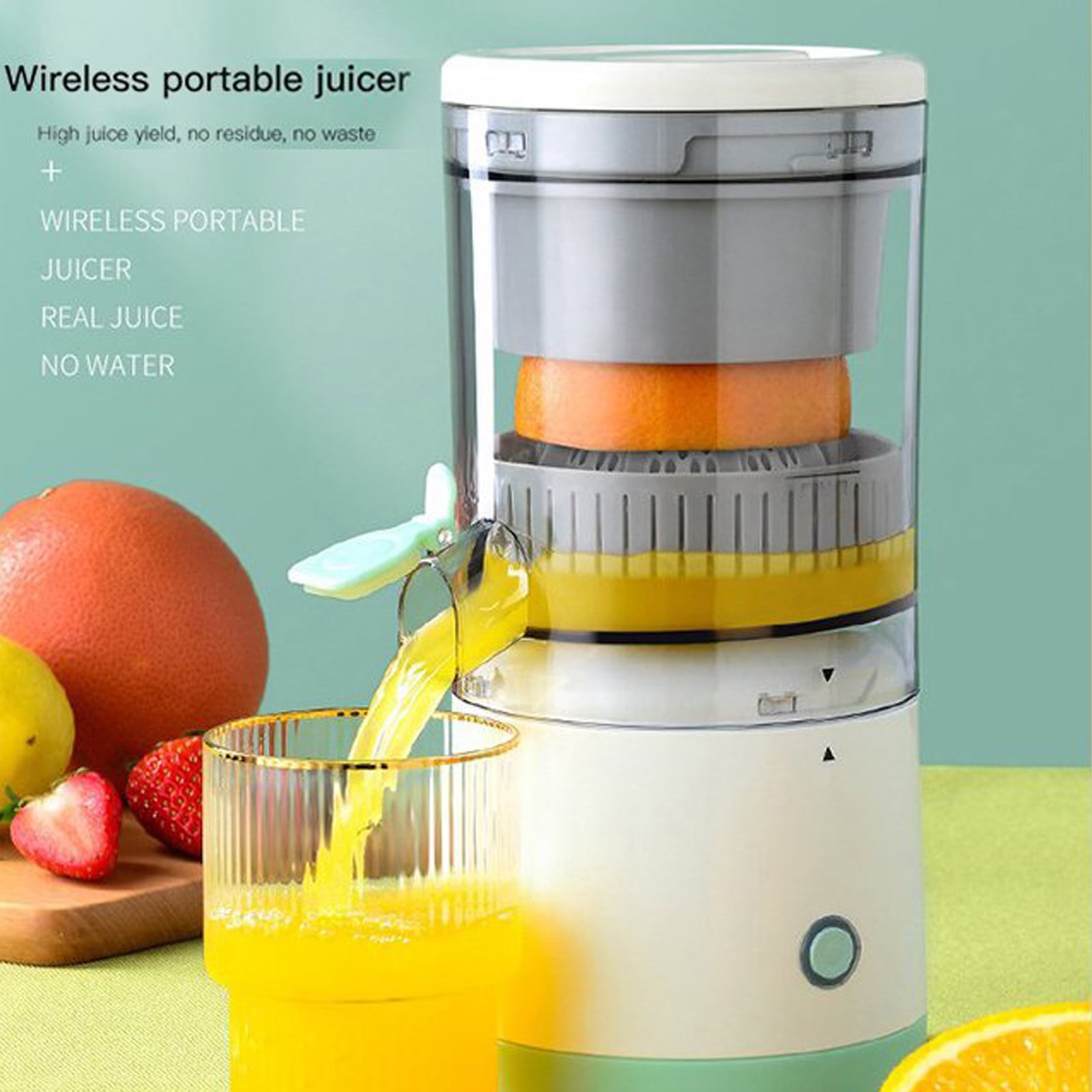 Electric Citrus Juicer, Tintalk Rechargeable Wireless Portable Juicer With  USB, Fruit Juice Automatic Squeezer for Orange, Lemon, Grapefruit