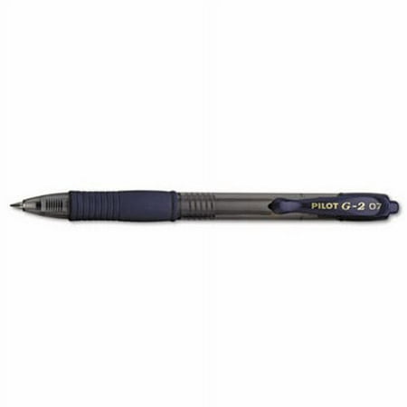 Pilot G2 Roller Ball Retractable Gel Pen, Navy Ink, Fine, Dozen , Each