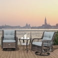 thumbnail image 5 of Costway 3 PCS Patio Furniture Set Rocking Chairs Set of 2 with Glass Top Side Table, 5 of 10