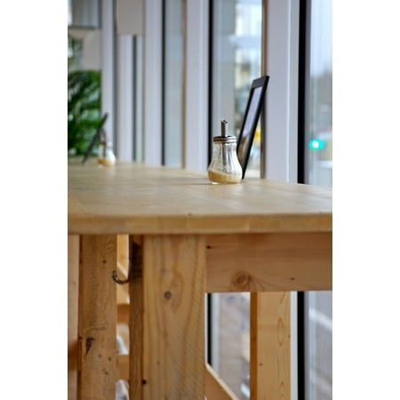 - LAMINATED POSTER Cafe Sugar Bar Table Wooden Table Furniture Poster Print 11 x 17