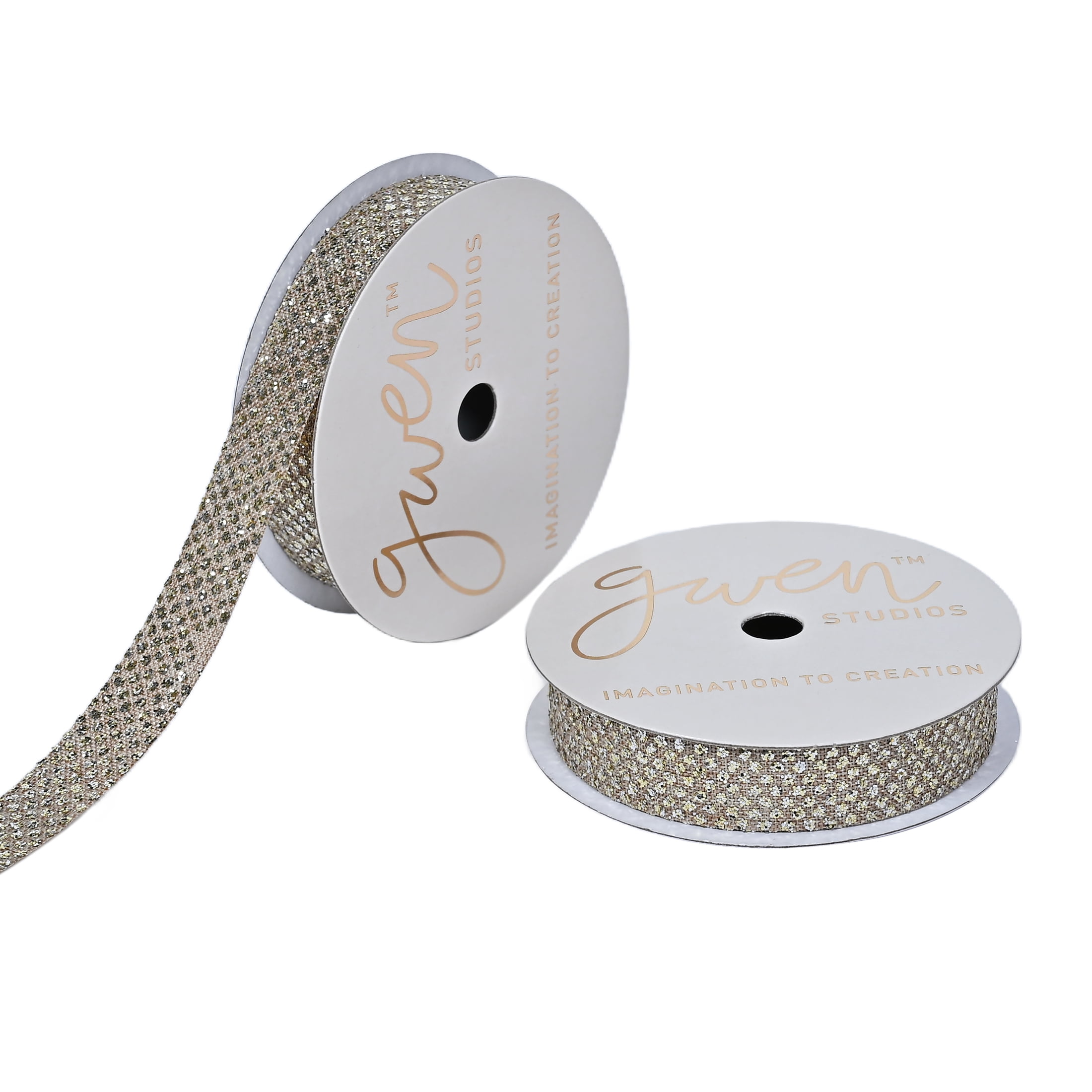 Gwen Studios 5/8" Burlap Glitter Ribbon, 3 yards