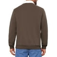 thumbnail image 3 of INSPIRAR CHIC Sudadera de Polo de Manga Larga con Cuello Contrastante para Hombre XL Marrón, 3 of 6