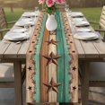 thumbnail image 4 of Country Stars Table Runner, Vintage Wood Grain Bless Our Home Farm Cotton Linen Kitchen Table Decoration Washable Dining Tabletop Runners for Home Party Decor 13x48 Inches, 4 of 9