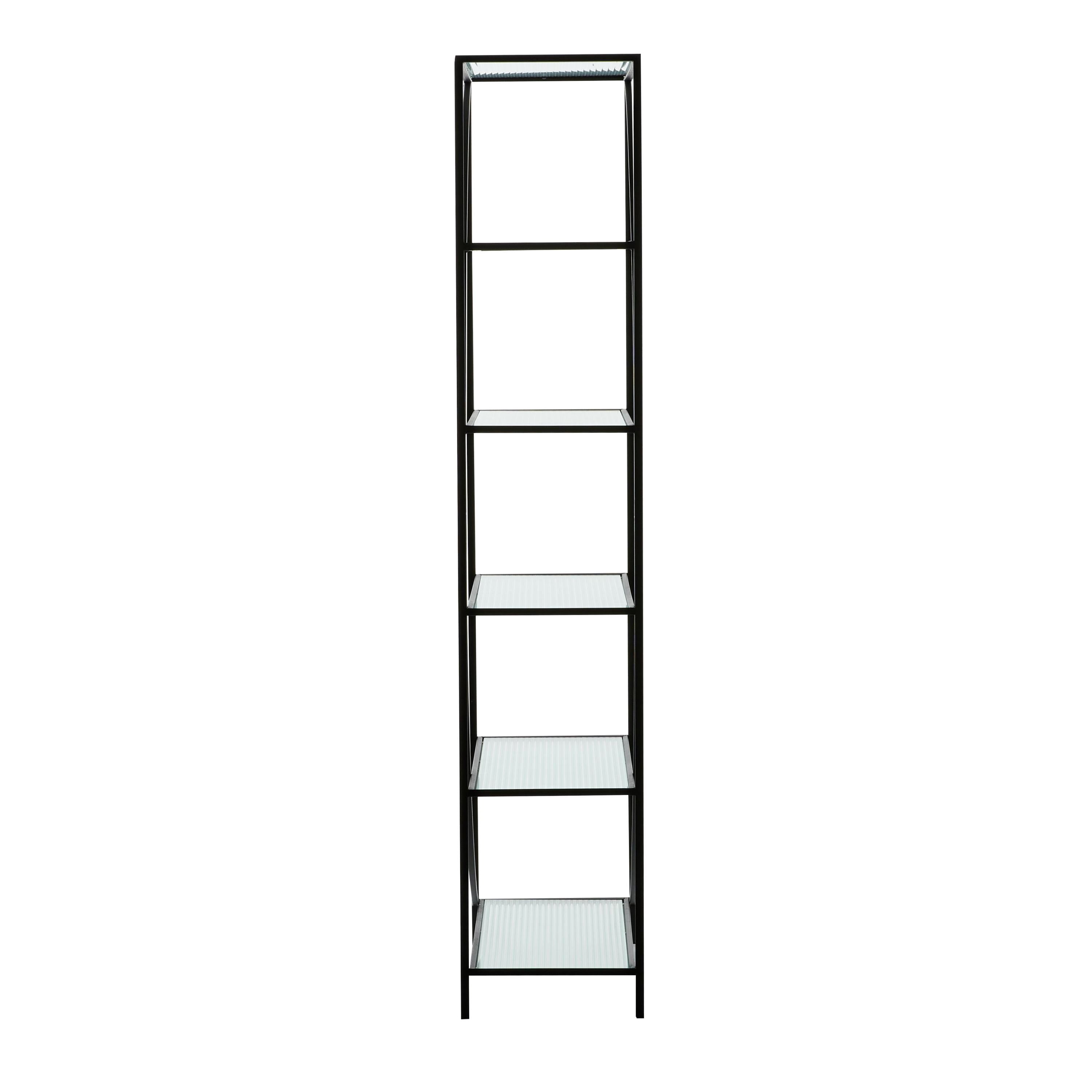 DecMode 28" x 70" Black Metal 6-Tier Shelving Unit, 1-Piece