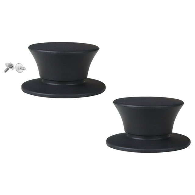 Luzkey 2 Pieces Silicone Pot Lid Replacement Knobs Pan Lid Holding Handles Sturdy Universal for Slow Cookers Kitchen Cookware Covers Black