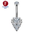 thumbnail image 1 of F136 Titanium Navel Piercing Zircon Diaphragm Clicker Hinge Segment Charming Belly Button Ring Body Jewelry Woman Accessories FGS, 1 of 7