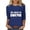 #0012-Dark Blue, variant on Women's Funny Graphic Shirts Crewneck Short Sleeve Letter Printed Casual Summer T-Shirts