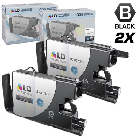 LD Compatible LC75 Pack of 2 High Yield Cartridges: 2 LC75BK Black for use in the MFC-J6510DW  MFC-J6710DW  MFC-J6910DW  MFC-J825DW and MFC-J835DW s