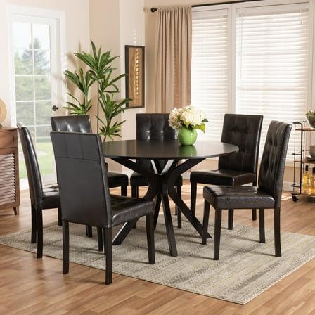 Baxton Studio Marie Modern Dining Set, Espresso Brown