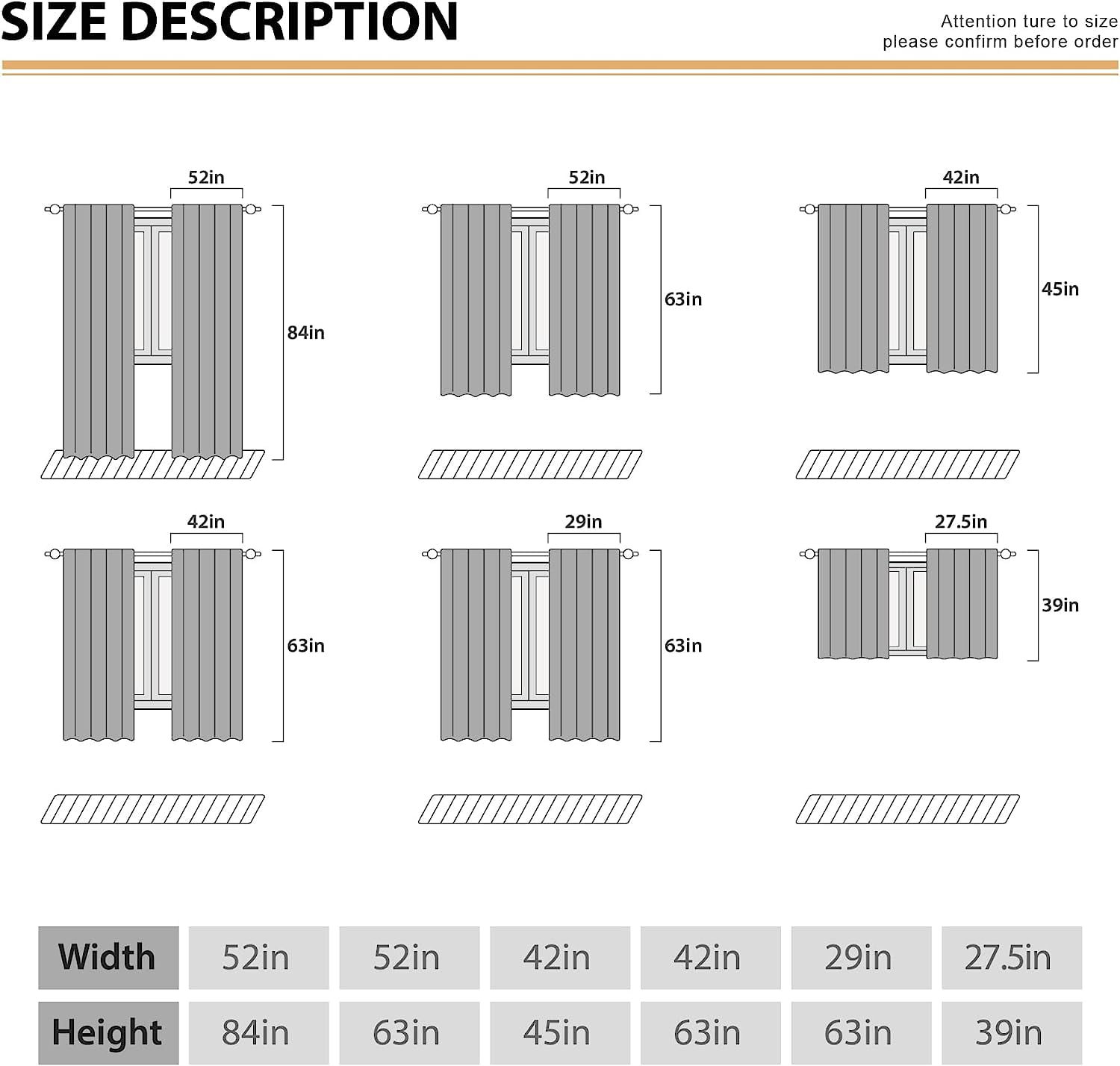 Kitchen Curtains and Valances 3 Piece Set Rod Pocket 36 Inch Short Rustic Black White Farmhouse Country Bedroom Living Room Treatment Fabric