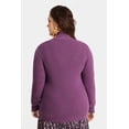 thumbnail image 5 of CASSIE LIZ Womens Sweaters Plus Size Quarter Zip Pullover Fall Fashion Purple Oversized Winter Dressy XL 14W 16W, 5 of 10