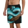 thumbnail image 2 of KLL Blue Viper Snake Men's Casual Summer Beach Shorts Hawaiian Shorts with Pockets-3X-Large, 2 of 5