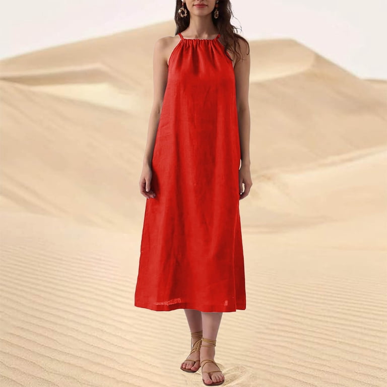 knee length dresses for ladies Billen Halter Maxi Dress main image 1
