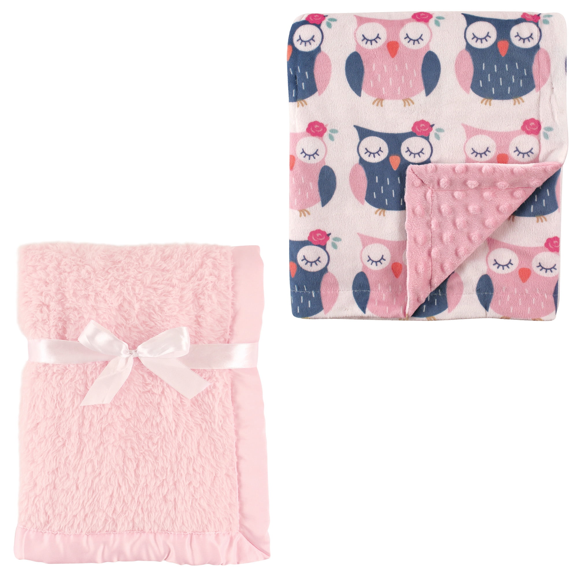 Hudson Baby Girls' Plush Blanket, 2Pack, Choose Your Color