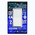 thumbnail image 1 of Metal Light Switch Wall Plate Outlet Cover (Coffee Shop Cafe Restaurant Sign Black Blue - Single Rocker), 1 of 2