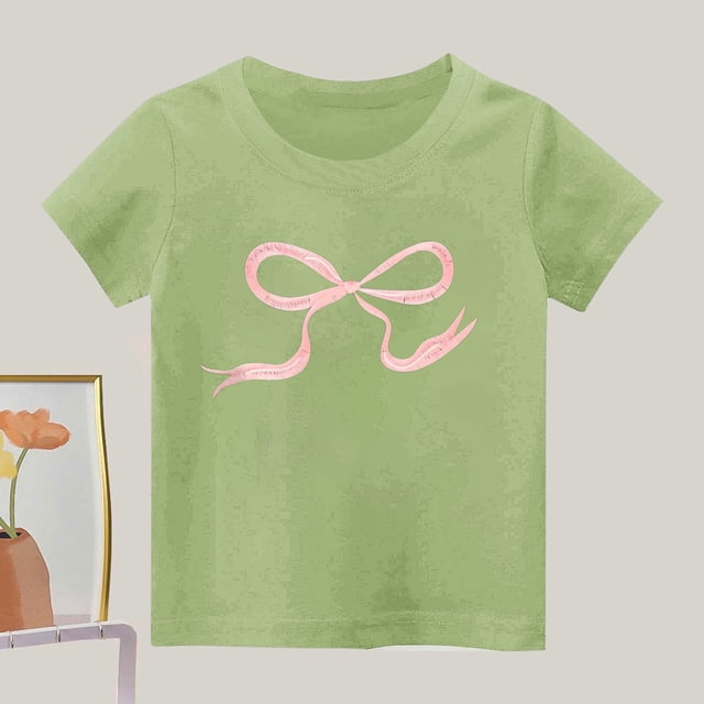 Rbaofujie T-Shirts Graphiques pour Filles Manches Courtes Col Rond T-Shirts Décontractés Hauts d'Été Mignons Vêtements