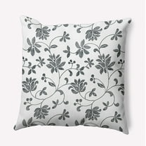 18" x 18" Simply Daisy Traditional Floral Polyester Accent Pillow, Black Qty 1