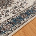 thumbnail image 4 of JML Area Rug 5'x7' Retro Accent Non-Slip Indoor Carpet Khaki & Navy Floral Foldable Rugs for Living Room Bedroom Office Home Decor, 4 of 5