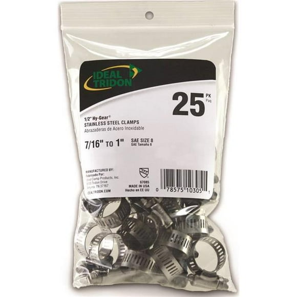 Ideal Division 4180246 Collier de Serrage pour Engrenages en Acier Inoxydable, 0,43 - 1 Po.