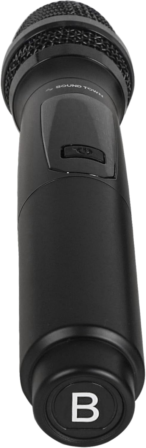 Sound Town Wireless Metal Handheld Microphone with 8 Channels, Built-in Pop Filter, Replacement for SWM15-MAX & SWM16-MAX Wireless Microphone Mixer Systems, Channel B (SWM-MAX-BMIC)