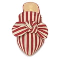 thumbnail image 3 of BLISSFUL STEP Women's Stripe Bow Block Heel Slides Mules, 3 of 6
