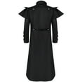 thumbnail image 4 of TFEOQRY Men's Jacket Coat Halloween Retro Gothic Tailcoat Outwear Long Sleeved High Neck Overcoat Black, 4 of 8