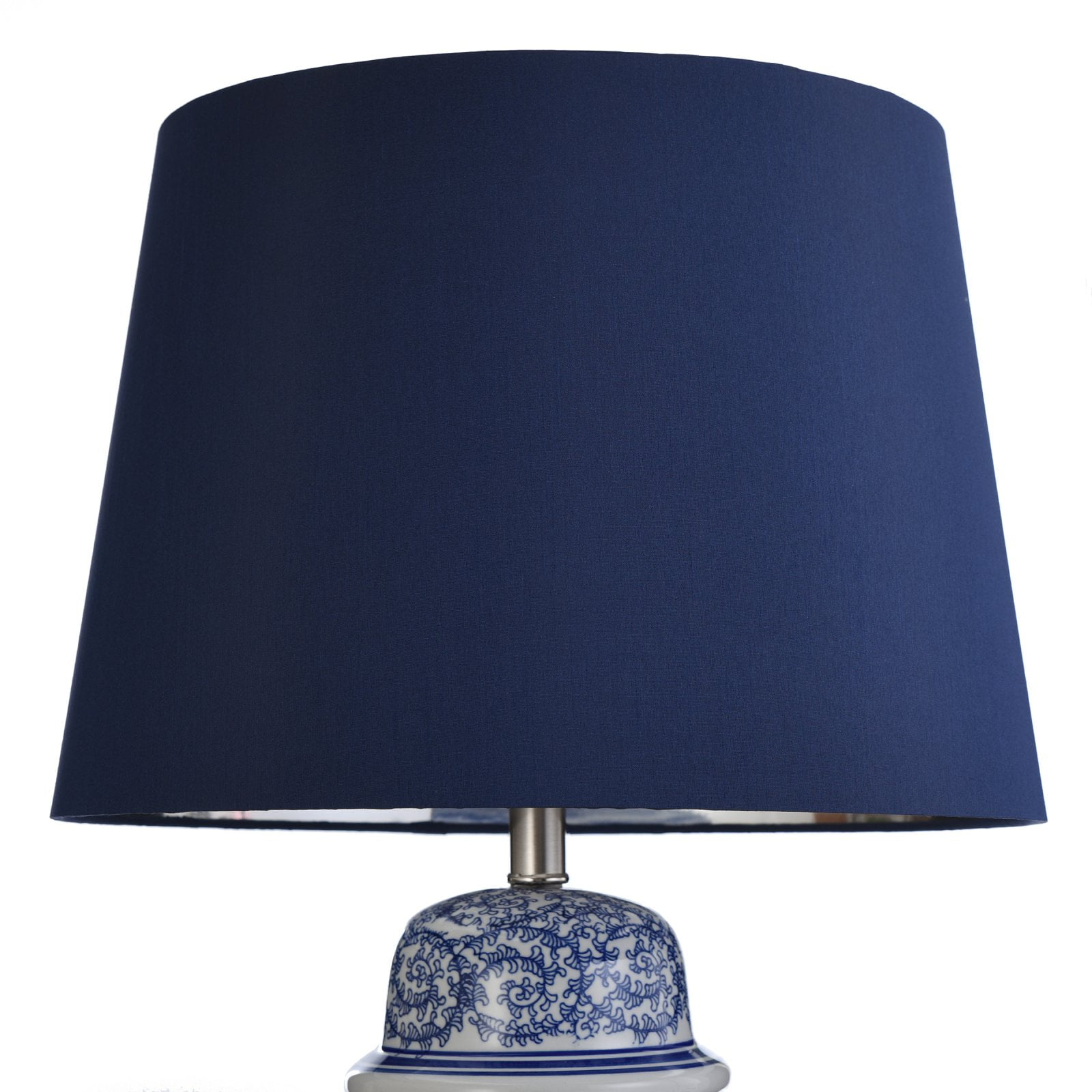 Table Lamp Blue Ivy Finish Blue Hardback Fabric Shade