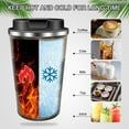 thumbnail image 3 of FORHVIPS Travel Coffee Mug 13 oz,Insulated Coffee Cups with Flip Lid,Stainless Steel Coffee Mugs Spill Proof, Double Wall Vacuum Tumblers,Reusable To Go Mug for Hot/Ice Coffee Tea, 3 of 7