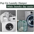 thumbnail image 3 of Buenod Collapsible Laundry Hamper, Mesh Popup Laundry Basket Dirty Clothes Hamper for Home, Dorm, RV, Green, 3 of 7