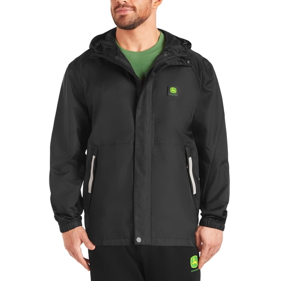 John Deere Men's Reflective Nylon Canvas Rain Jacket, Sizes S-3XL
