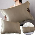 thumbnail image 2 of Ongmies Pillow Case Clearance Solid Color Faux Silk Pillowcase Silk No Zipper Envelope Pillow Pillow Cover Room Decor on Sale F, 2 of 7