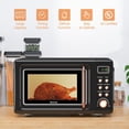 thumbnail image 2 of 700W Retro Countertop Microwave Oven, 0.7 Cu Ft Compact Kitchen Microwave with 5 Power Levels, 8 Auto Cooking Menus, 360° Glass Turntable, LED Display, Child Lock for Apartment Dorm Studio, Golden, 2 of 11