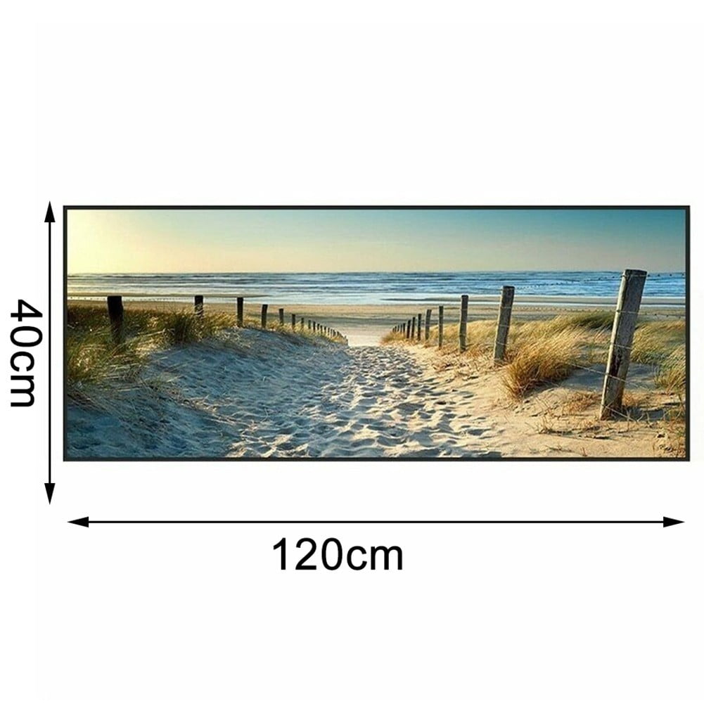 Sufanic Beach Canvas Wall Art for Bathroom Wall Decor Ocean Pictures Seaside Canvas Print Seascape Painting Unframed Blue Artwork for Modern Coastal Themed Lake Home Bedroom,16x48inch
