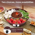 thumbnail image 4 of Electric Fondue Pot Set Chocolate Fondue Kit Temperature Control Detachable Serving Trays & 2 Roasting Forks Gift Set & Date Night Idea. Serve At Movie Night Or Game Night, 4 of 4