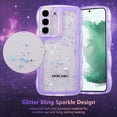 thumbnail image 3 of for Samsung Galaxy S22 Plus 5G Case 6.6",Cute Curly Wave Case with Star Glitter,Clear Shiny Bling Soft TPU Shockproof Phone Protecive Case for Women Girls-Purple, 3 of 18