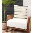 thumbnail image 3 of Fennco Styles Modern Striped Cotton Decorative Throw Pillow Cover 20" W x 20" L - Black & White Textured Cushion Case for Home, Couch, Bedroom, Living Room and Office Décor, 3 of 3