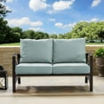 thumbnail image 3 of Crosley Furniture Kaplan Metal Patio Loveseat in Oil Bronze and Mist Green, 3 of 9