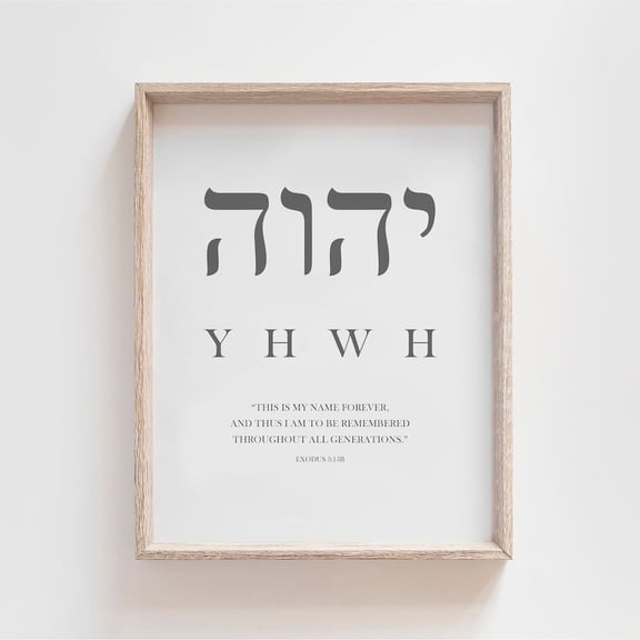 Yahweh Wall Art: Names Of God, Christian Home Decor UNFRAMED PAPER POSTER, Home Decor, Vintage Gift, Living Room Dercor