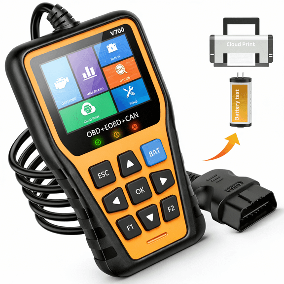 SURPUTS OBD2 Scanner Professional Car Code Reader with Voltage Test for Check Engine Light for All OBDII Protocol Vehicles Since 1996, Yellow