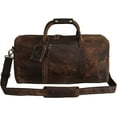 thumbnail image 5 of 21" Genuine Buffalo Leather Travel Duffle Bag | Overnight Weekend Leather Bag | Sports Gym Duffel for Men| Airplane Under Seat Carry on Bags, 5 of 5