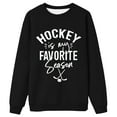 thumbnail image 3 of Womens Graphic Sweatshirts Oversized Vintage Hockey Retro Letter Print Long Sleeve Shirts Fall Fashion Relaxed Fit Tunics Black L, 3 of 3