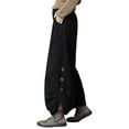 thumbnail image 2 of Women'S Corduroy Wide Leg Pants, Fall Winter High Waist Bootcut Cropped Trousers Casual Loose Black XXL, 2 of 8
